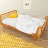 Timeless bed with beech wood and Viennese cane