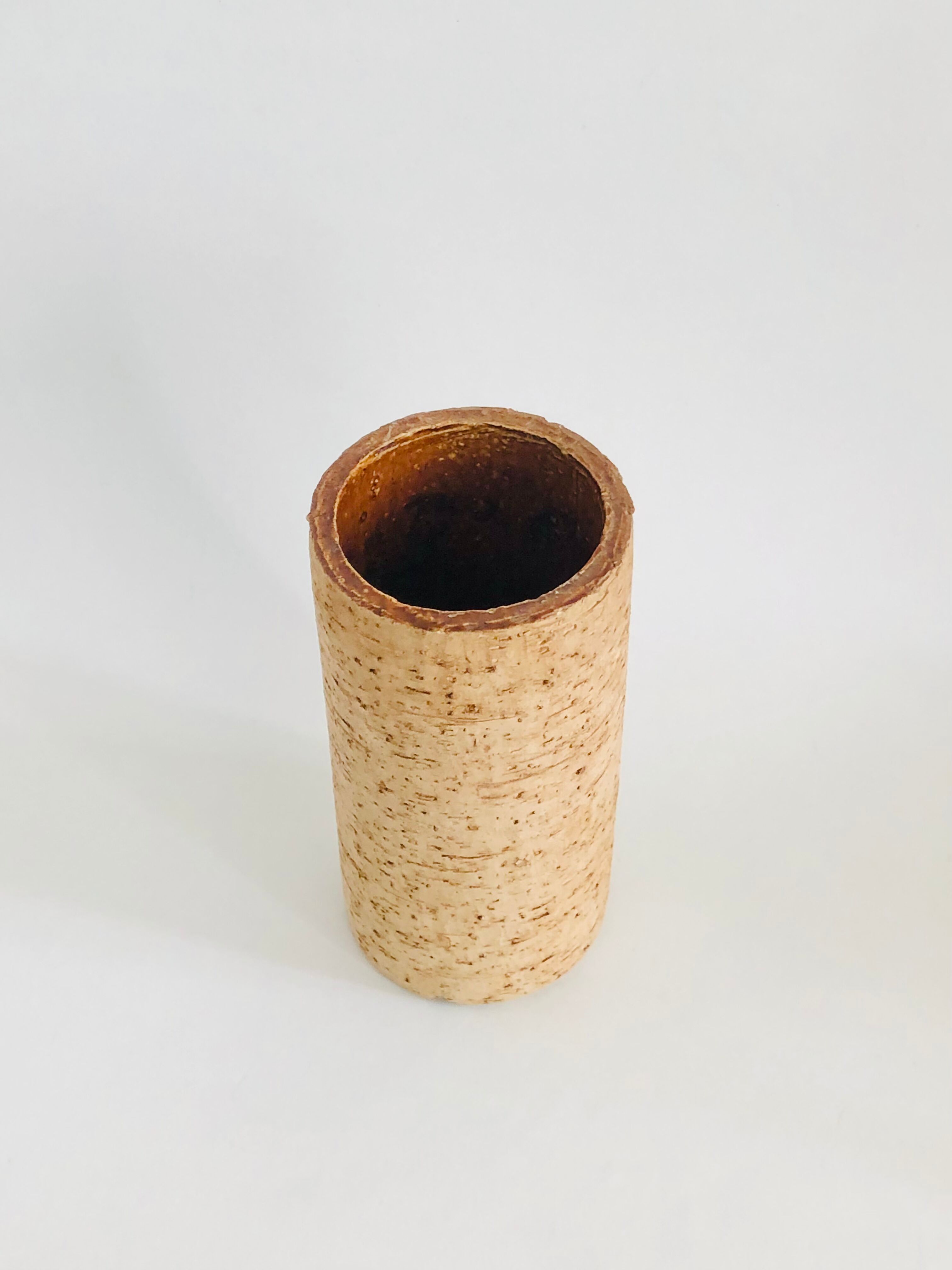 Vintage ceramic vase wood effect