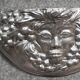 Pair of Art Deco style wall sconces in silvered plaster