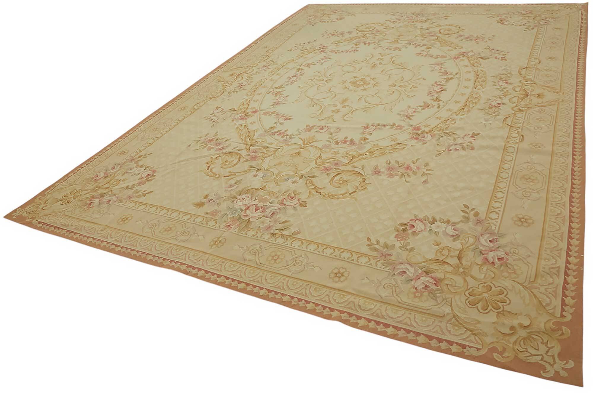 Handmade European Vintage Aubusson Kilim 301 cm x 440 cm