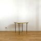 End table in gold metal, white marble top. 60s