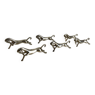 Set of 6 knife holders - galloping horse