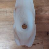 Brass and elongated marbled tulip floor lamp
