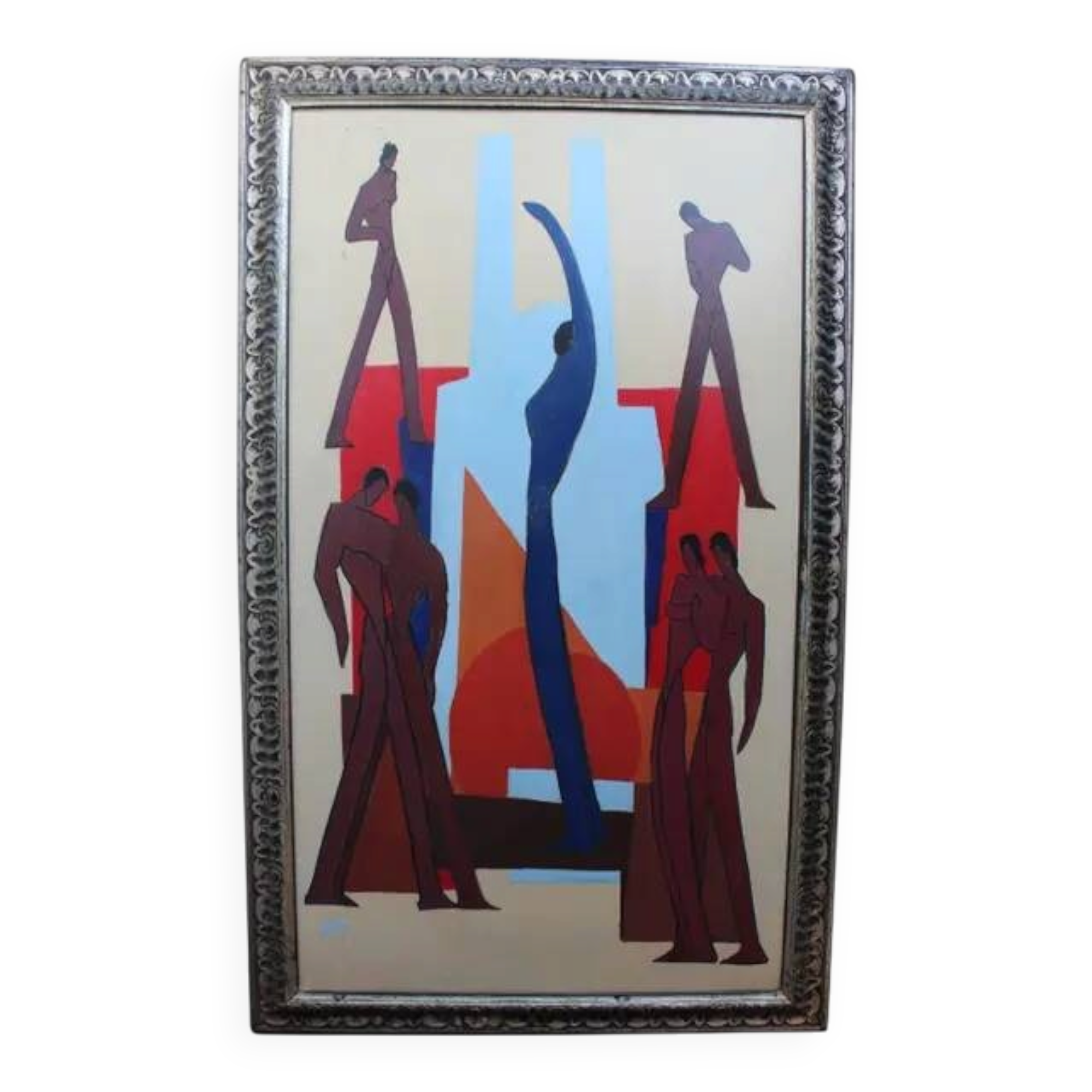 Vintage Figurative Abstract Nudes Painting