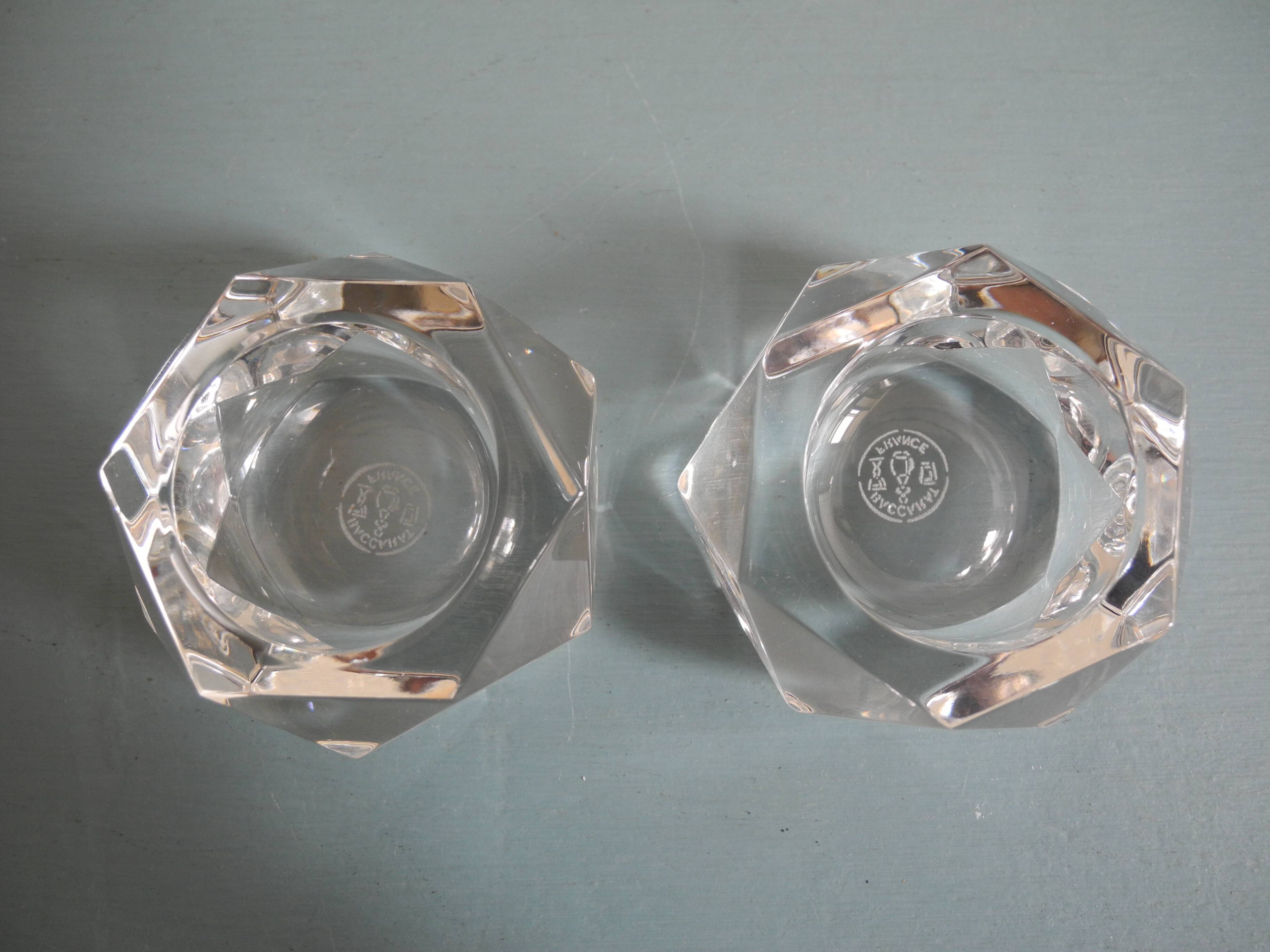 pair of salt shakers Baccarat art table vintage crystal salt shakers