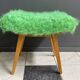 Green fluffy foot stool 1960s