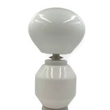 Lampe de table en verre blanc Space Age, Faver Italie années 1970