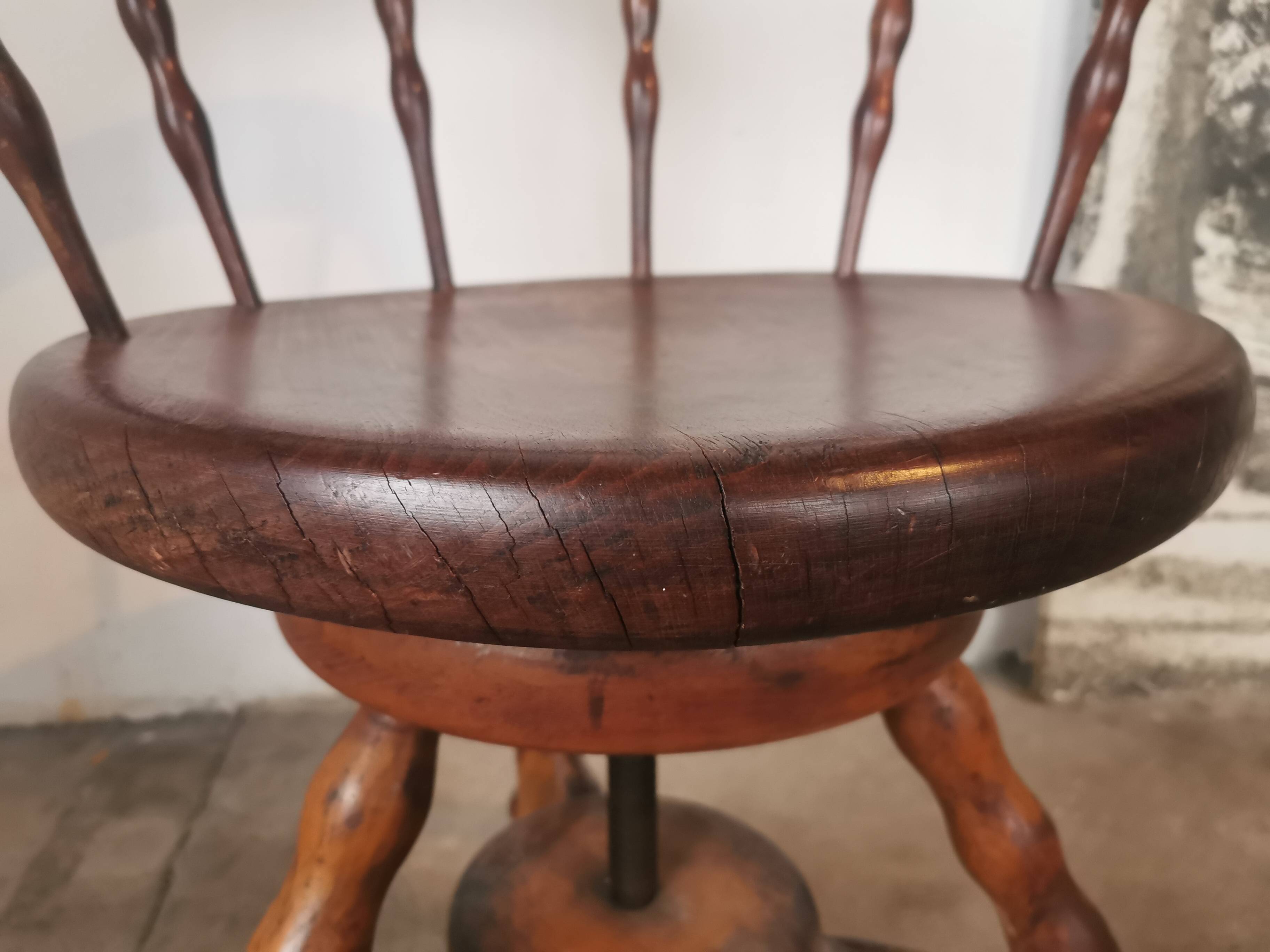 Fauteuil de bureau pivotant dit de capitaine vers 1900