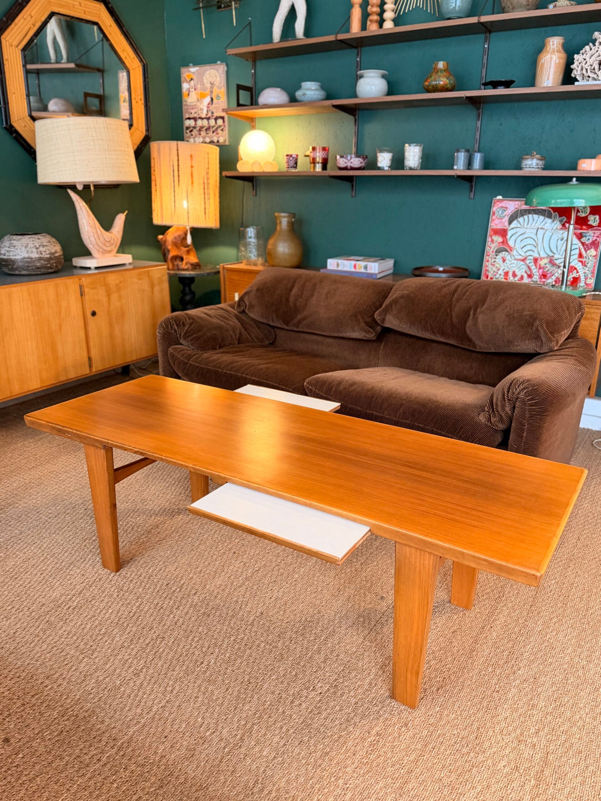 Table basse Wilhelm Renz des années 60 en hêtre