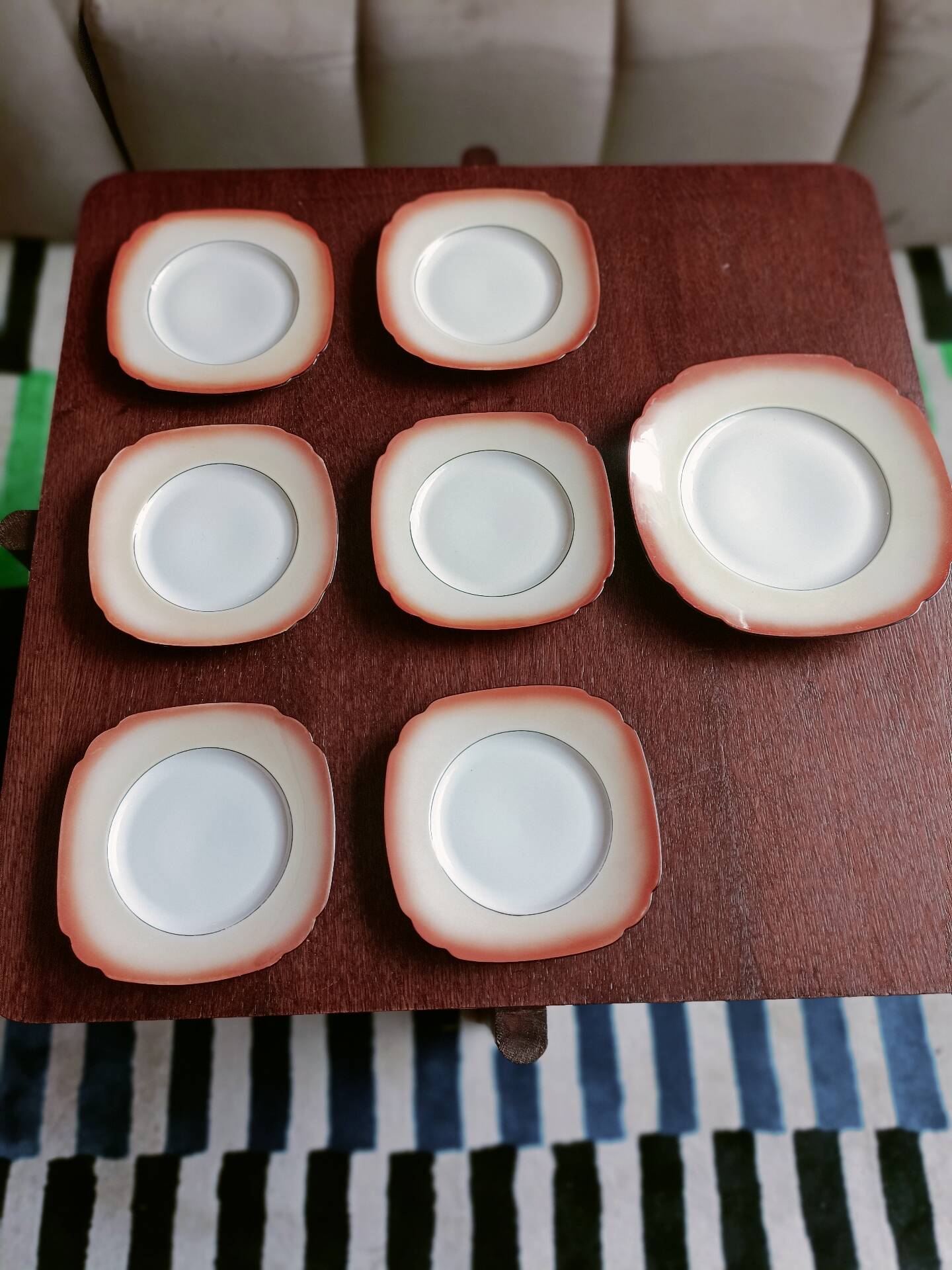 Orange porcelain dessert plates