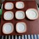 Orange porcelain dessert plates