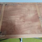 Large industrial metal and beech table