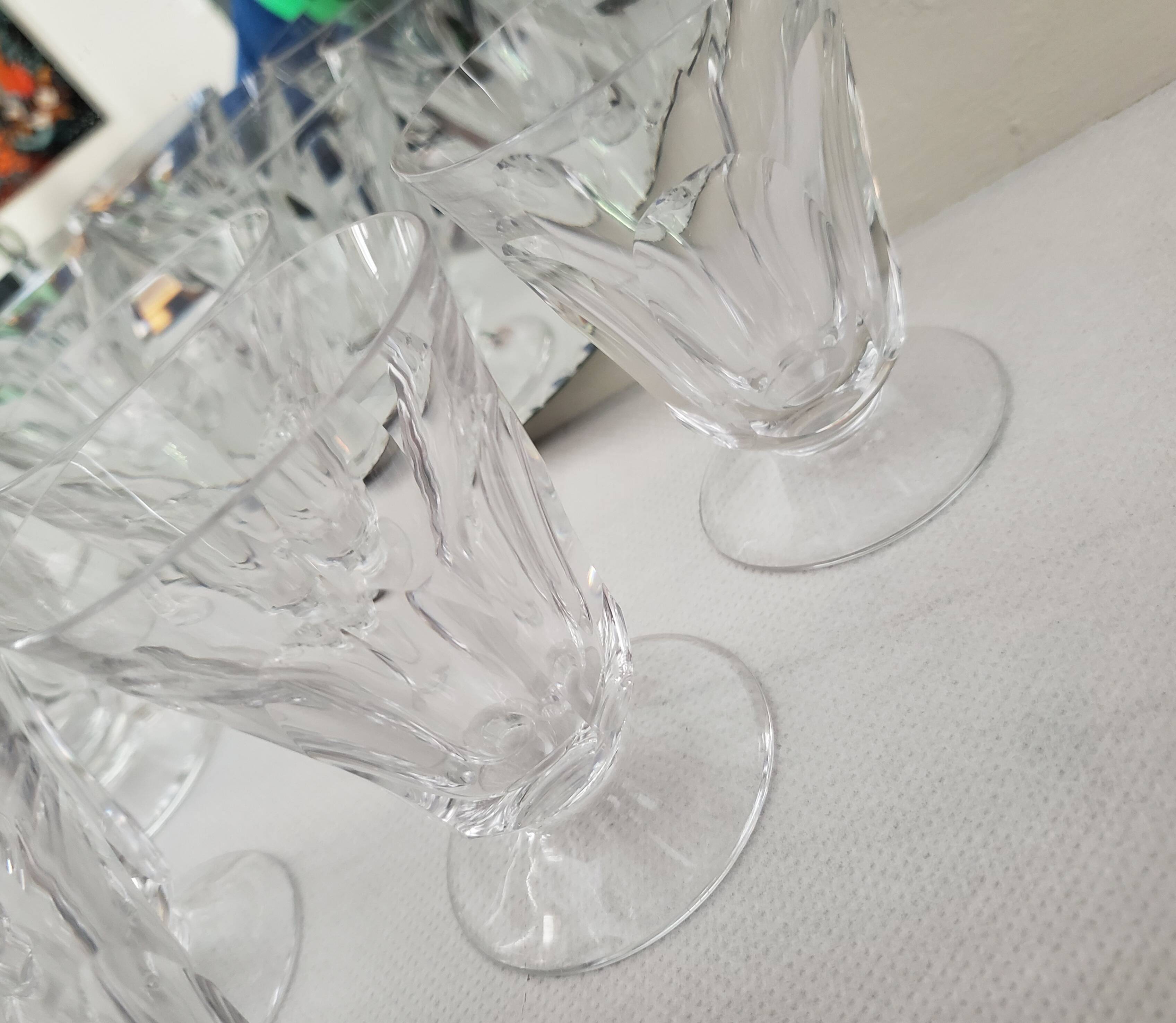 9 glasses with beveled foot 60's