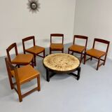 Lot of 6 old Scandinavian chairs "Corona" design 60s Lennart Bender