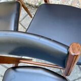 4 Scandinavian black leatherette chairs