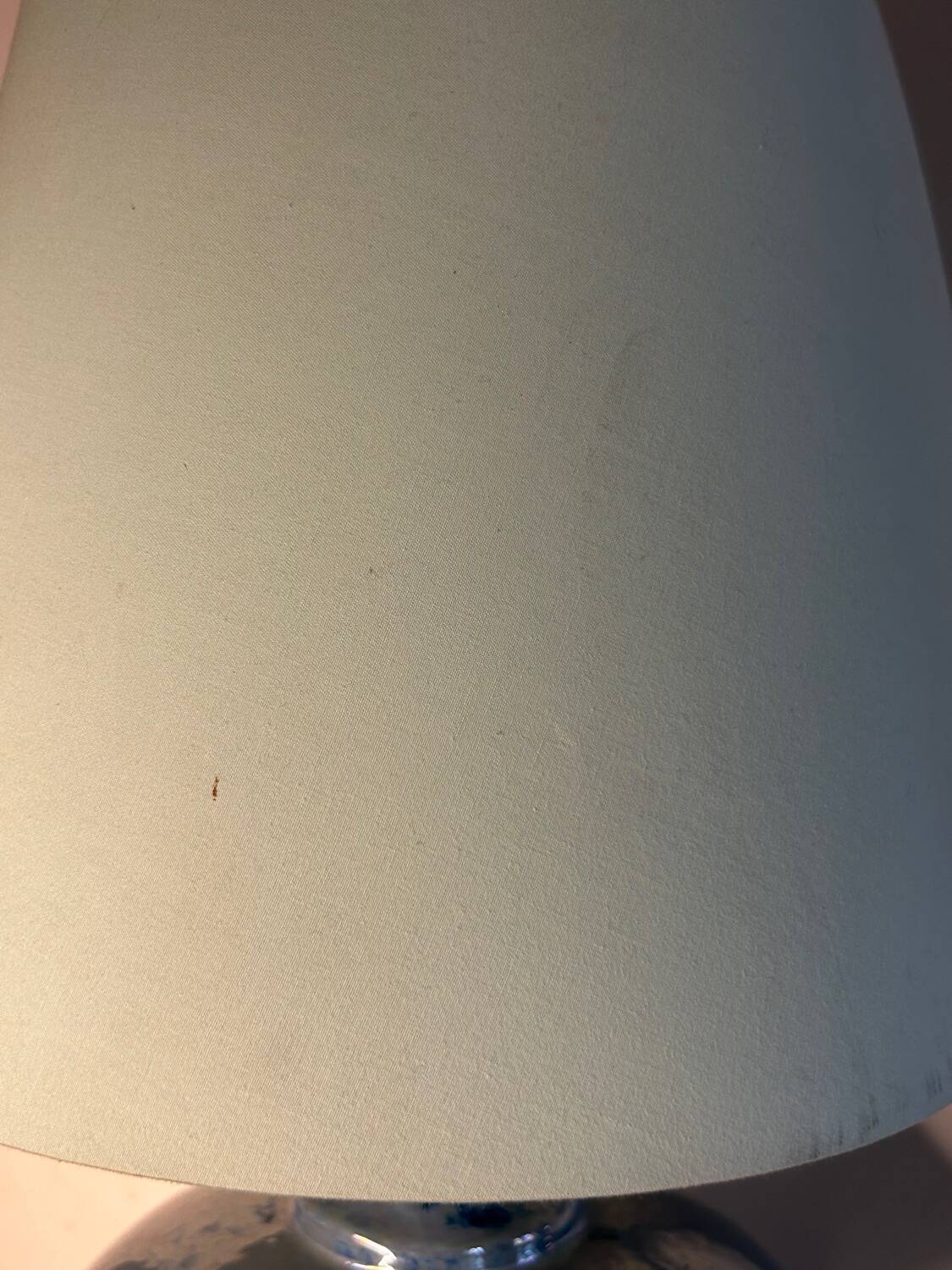 Iridescent blue ceramic lamp from the 80s