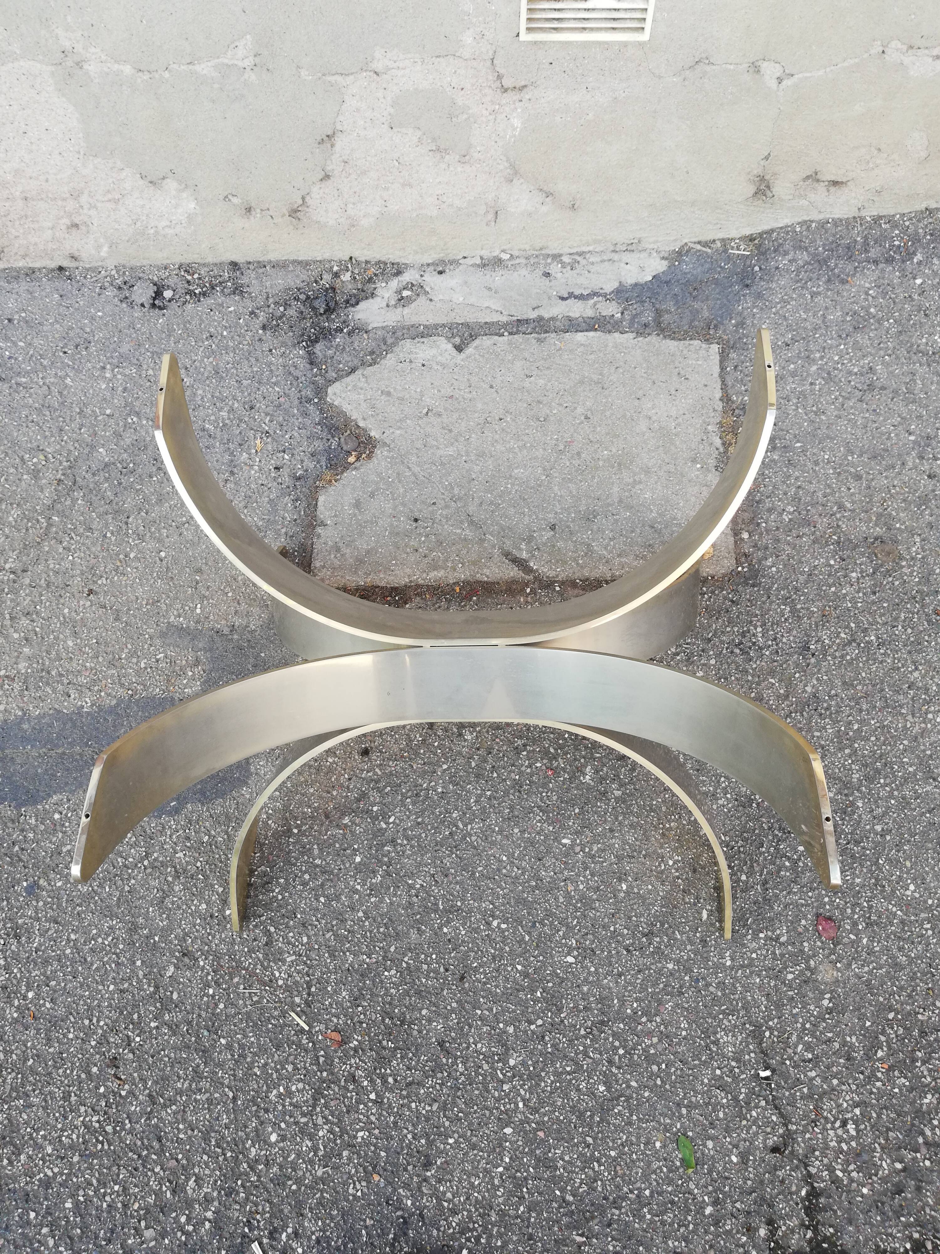 Vintage metal coffee table and smoked glass