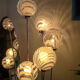 Lampadaire vintage 5 globes Mazzega en cascade