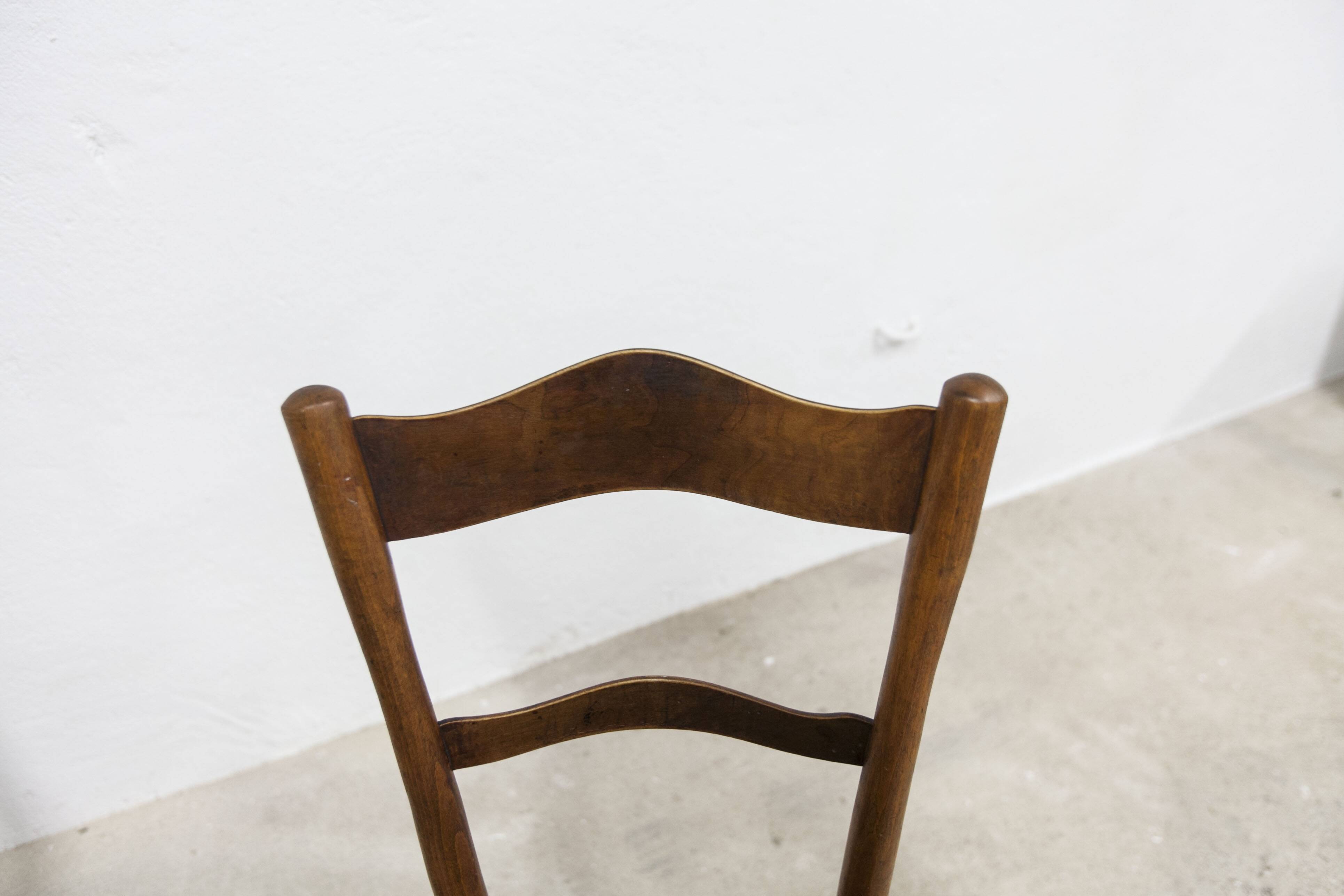 Pair of Baumann Bistrot chairs from the 1920s with pyrography seat