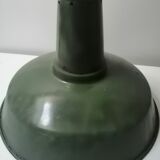 Antique factory or workshop enamelled green matte lampshade