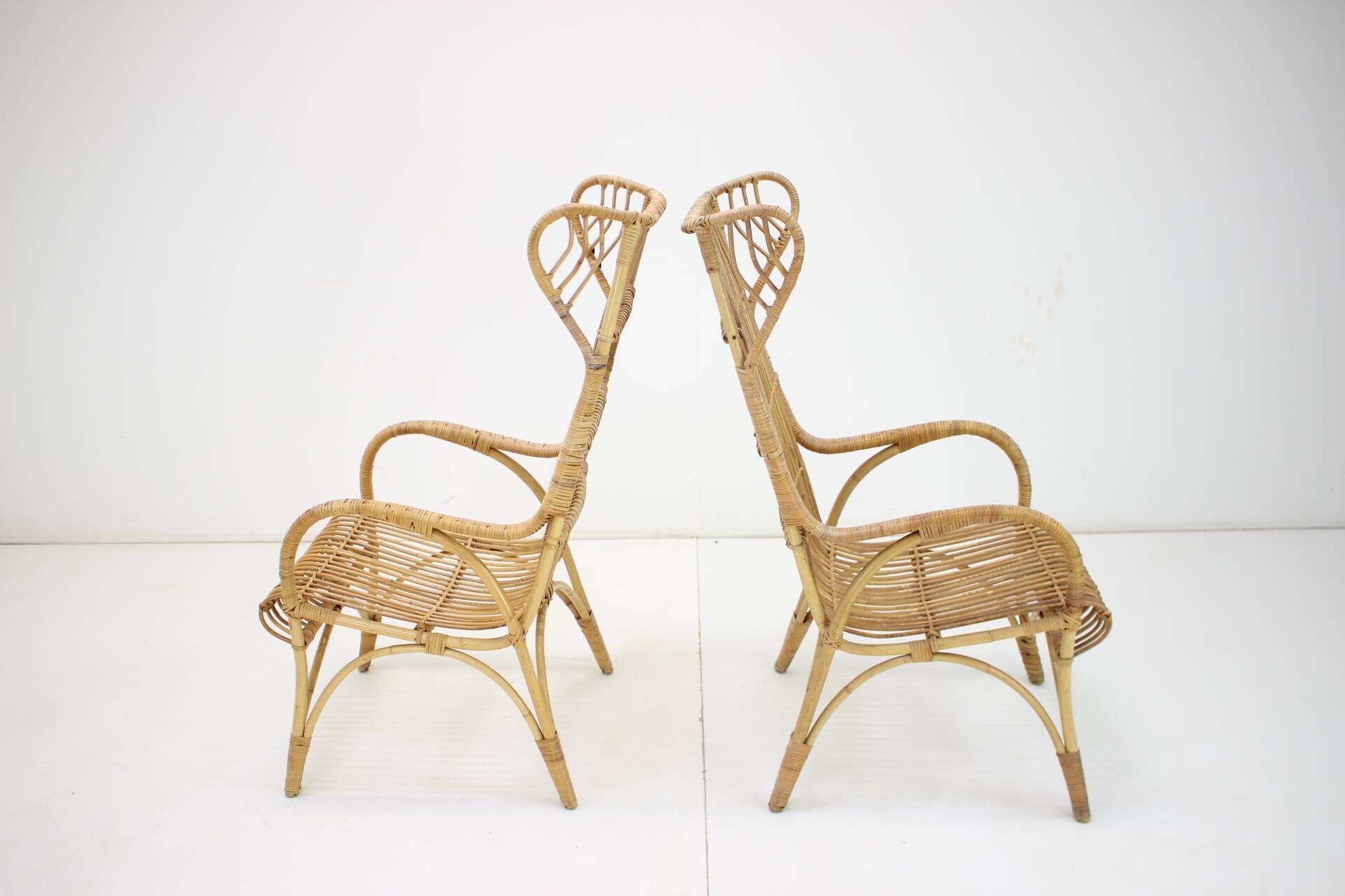 Midcentury rattan armchairs, 1960s