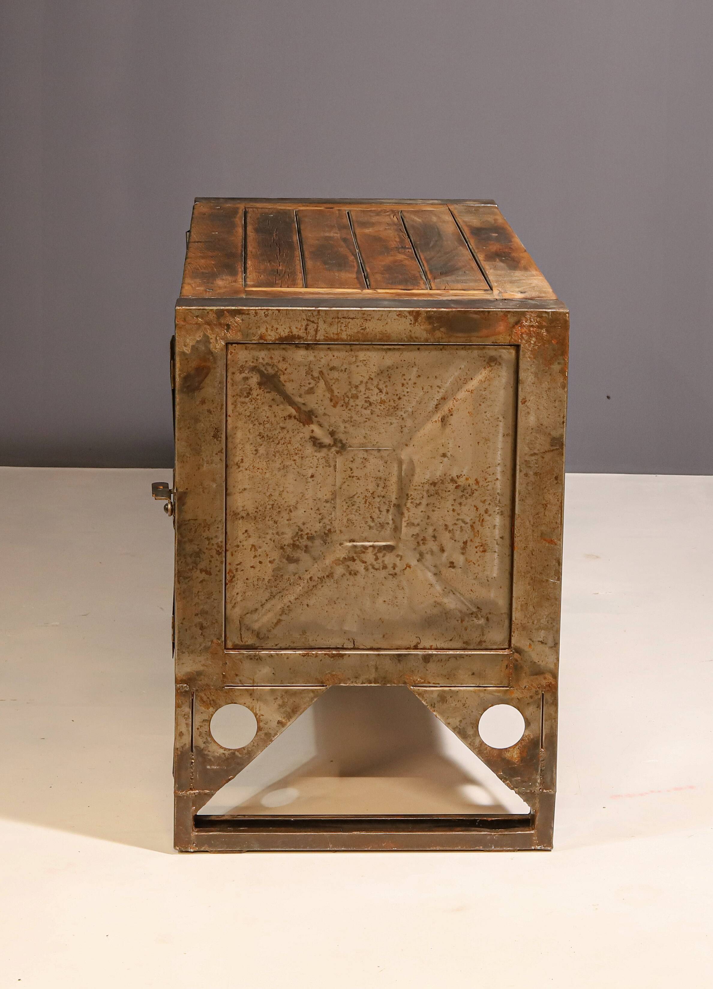 Industrial iron chest of drawers from the 1950s, Czechoslovakia