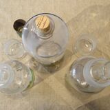 3 old large vials bottles glass laboratory pharmacy old chemistry