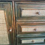 Large wooden and rattan furniture