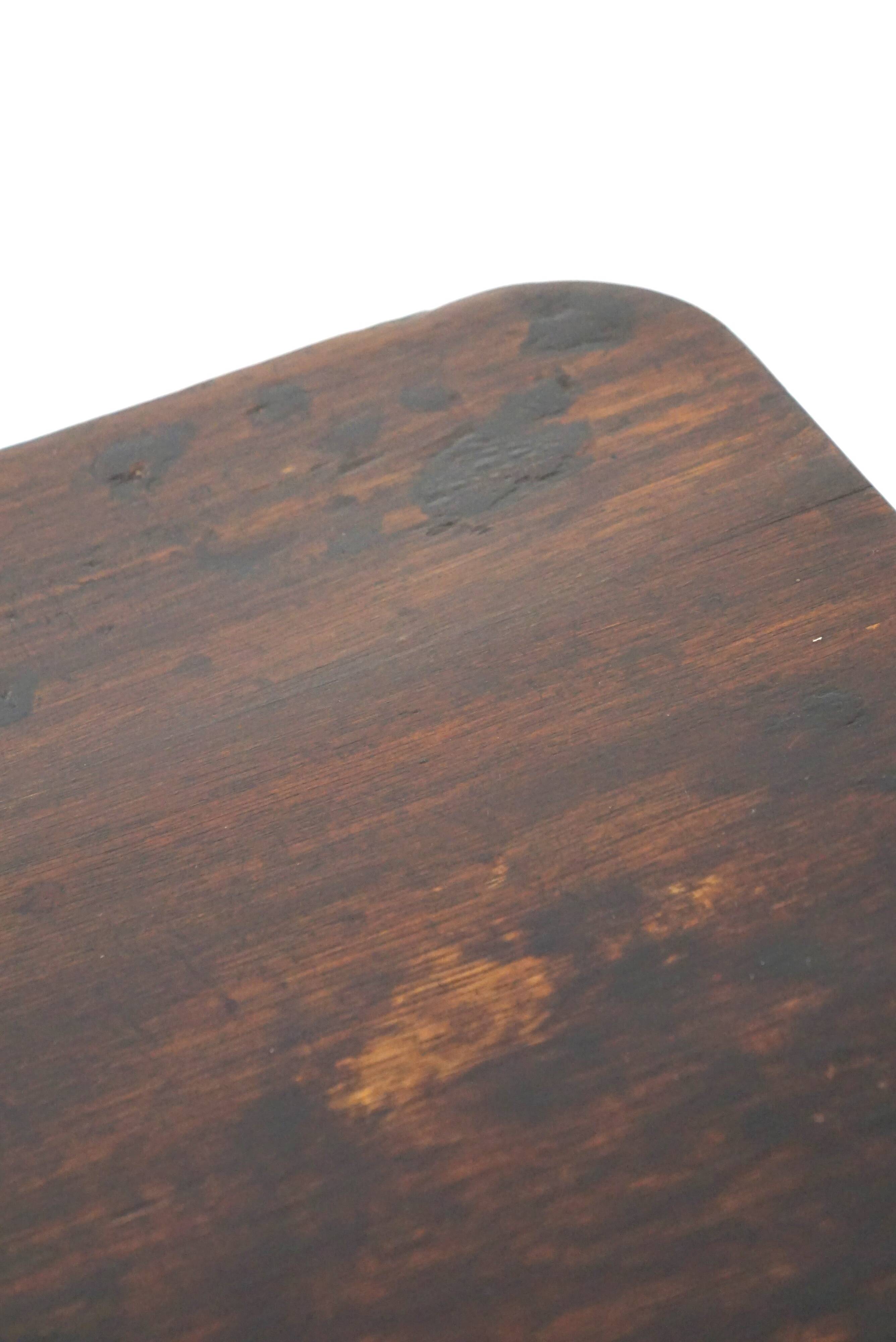 Nice antique English tilt-top table/side table with a square top