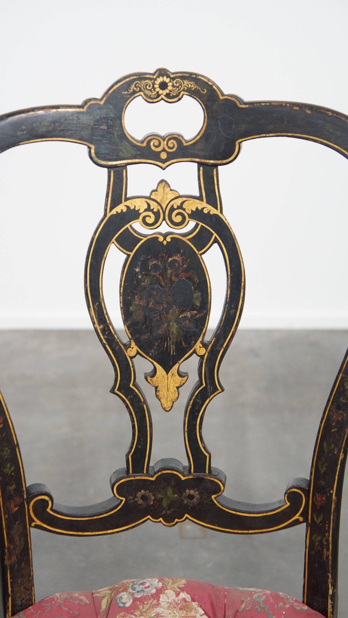 Set of 2 antique French Napoleon III chairs inlaid with mother-of-pearl