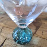 Set of 6 postmodern bubble glass cocktail glasses