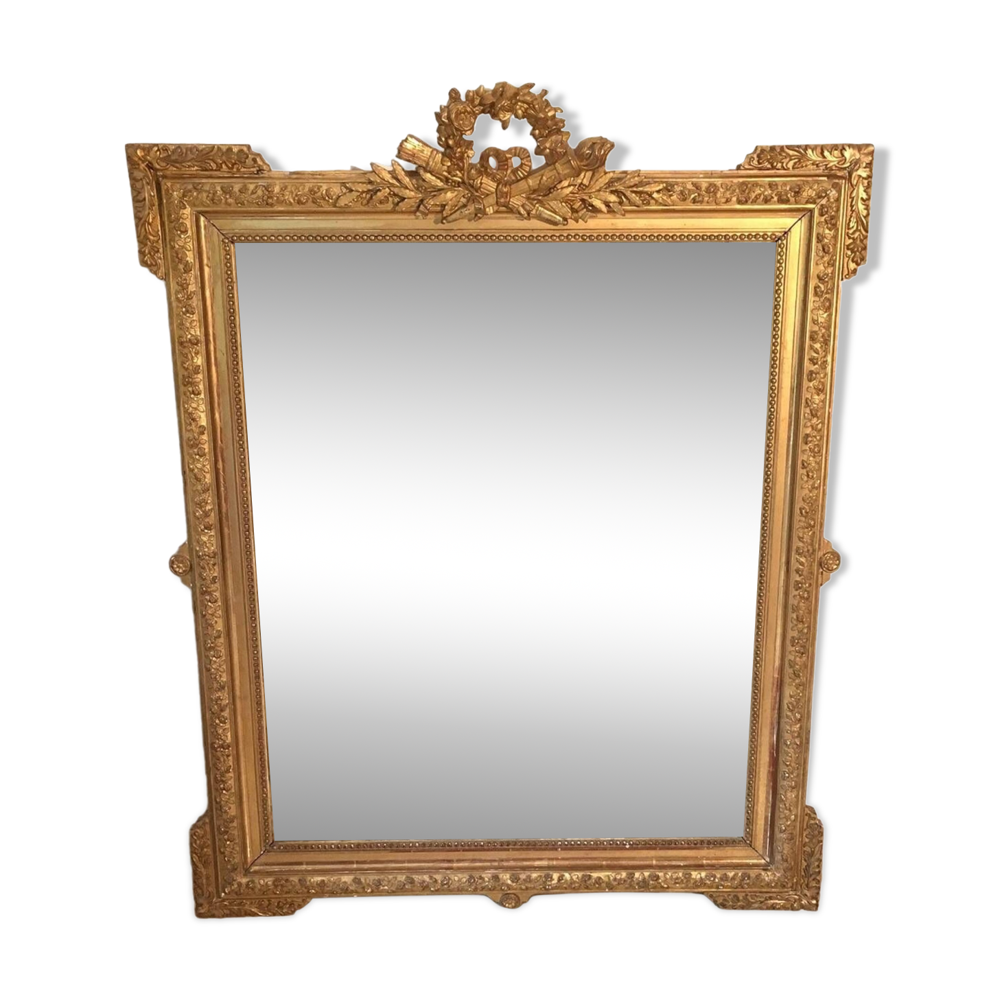 Louis XVI style and 19th century fireplace mirror