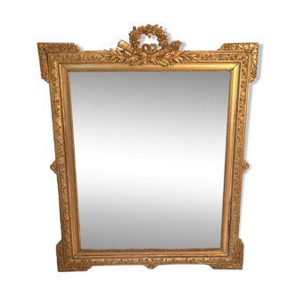 Louis XVI style and 19th century fireplace mirror