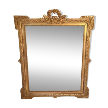 Louis XVI style and 19th century fireplace mirror