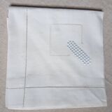 Drap et sa taie ajourés et brodés en coton pour une personne
