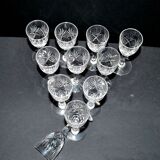 Set of 11 junon liqueur glasses cristallerie lorraine lemberg dlg chantilly saint-louis