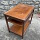 Side table / cherry tree service with 3 sliding shelves.
