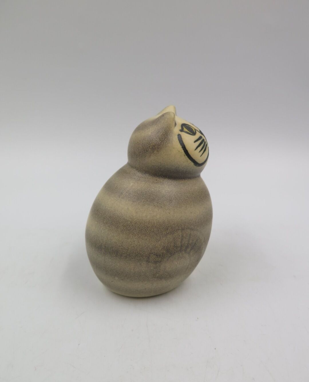Ceramic Cat MIA Grey Stripes Lisa Larson Yellow Eyes Atelier Gust