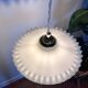 Vintage 1950s entirely white serrated opaline pendant light