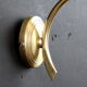 Pair of wall lamp in brass and glass white opaline, vintage