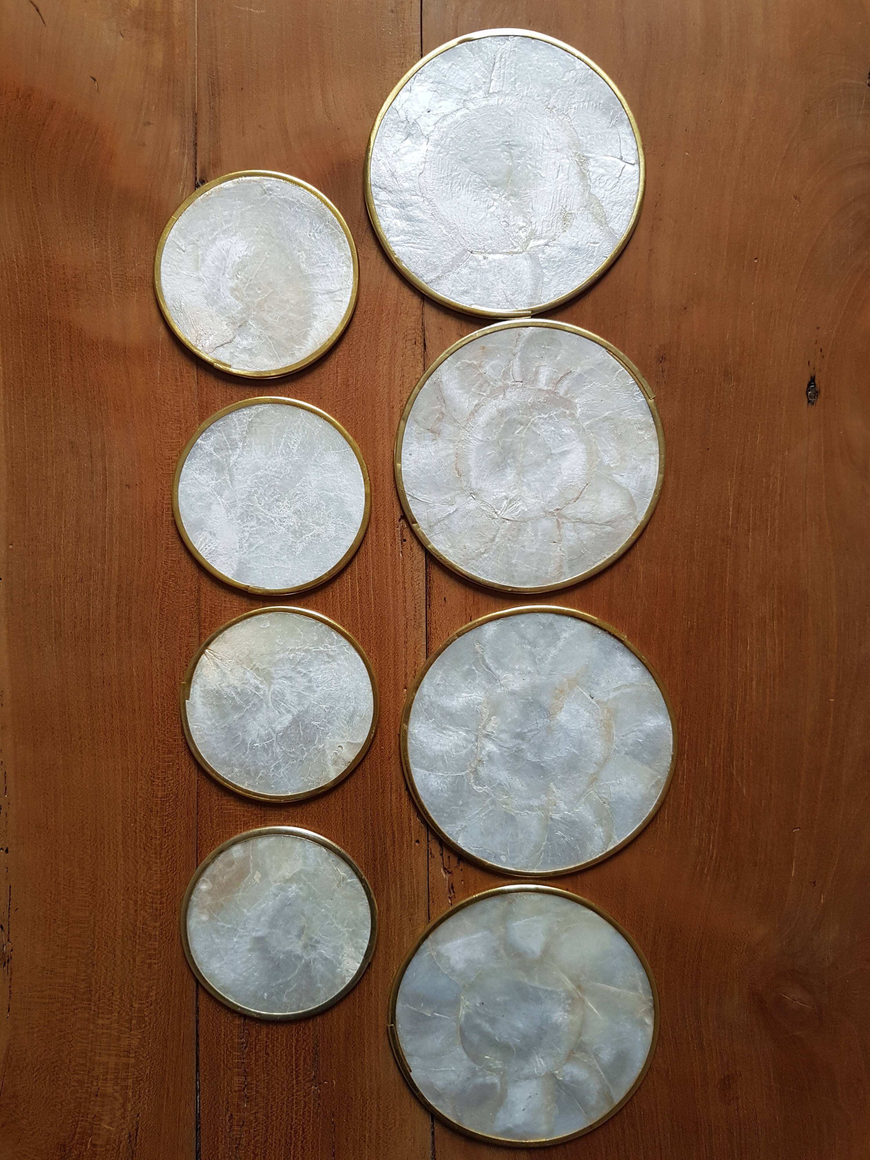 Under glasses in mother-of-pearl