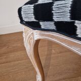 Fauteuil Louis XV style damier