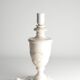 Neoclassical White Florentine Alabaster Table Lamp with Leaf Relief, Italy