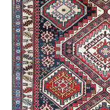 Antique shirvan area rug traditional wool tribal geometric azerbaijan carpet- 120x165cm