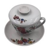Cup with infuser, vintage herbal tea limoges porcelain singer