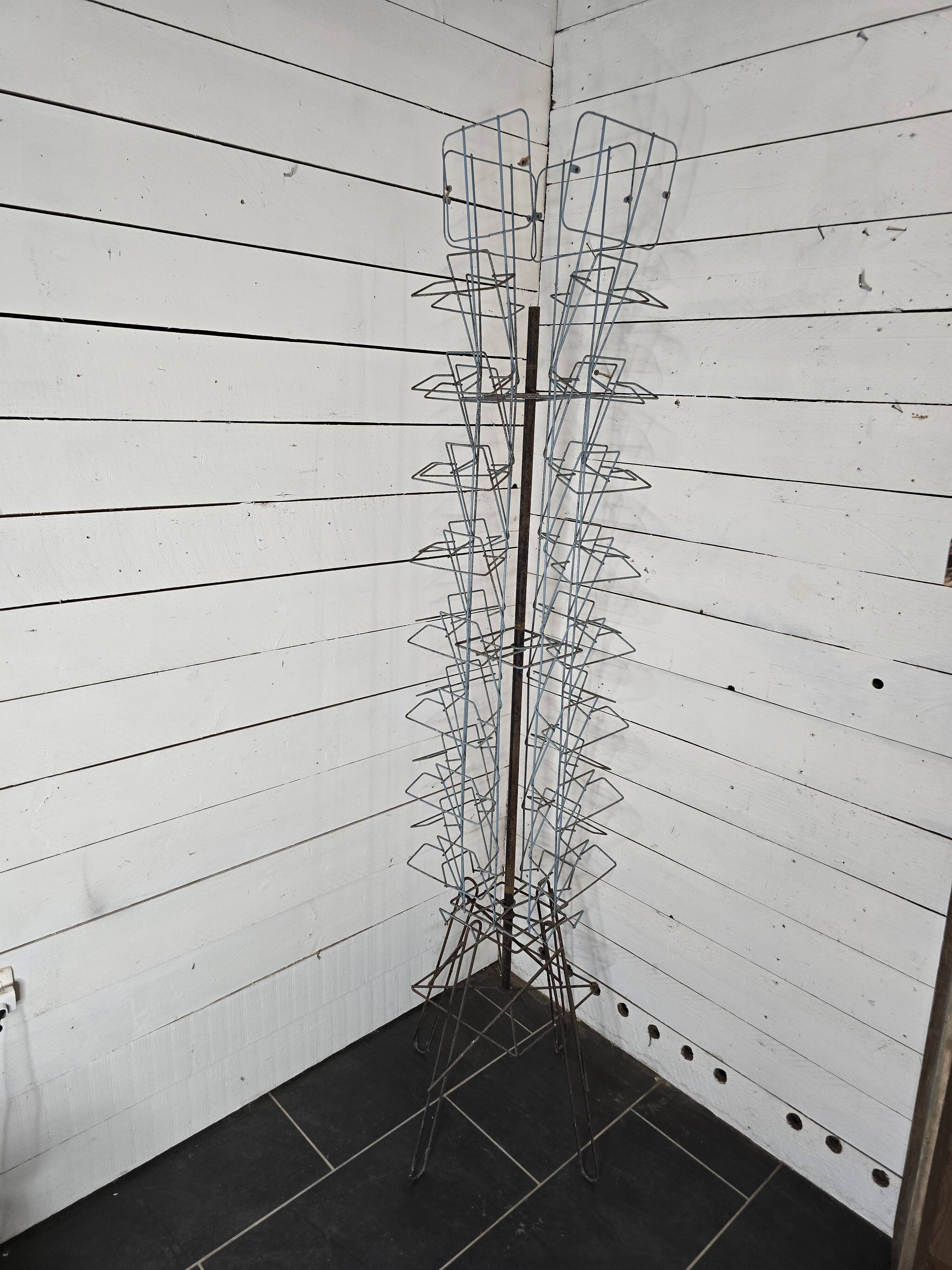 Wrought iron card holder on a stand
