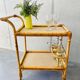Desserte table roulante rotin vintage