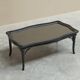 Coffee table in artificial bamboo, black lacquered wood and glass, 1960s.