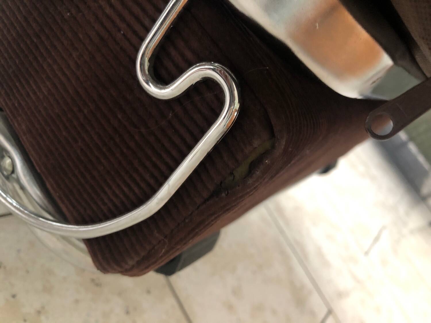 Vintage chocolate corduroy morris system deckchair