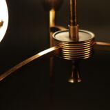 Golden glass chandelier, 3 lights and star-decorated